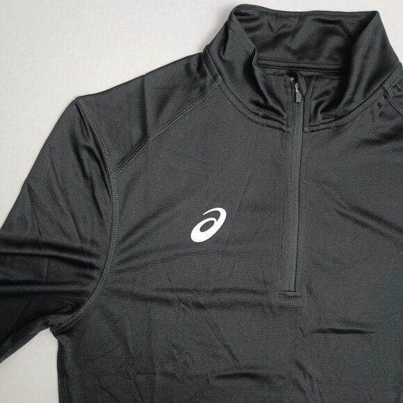 Asics Men's Black 1/4 Zip Long Sleeve Pullover T-shirt Running Workout Active XS - Picture 2 of 10